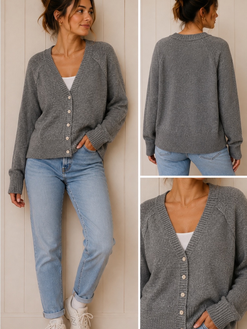 aerie Cozy Oversized Knit Button Front Cardigan